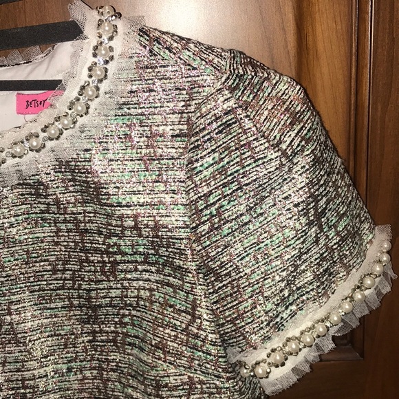 betsey johnson pearl embellished dress - Picture 3 of 5